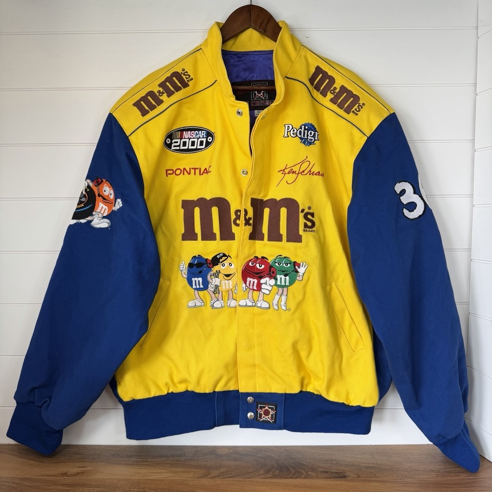 Vintage 2000 JH‎ Design Nascar M&M's Ken Schrader  #36 Racing Team Jacket M&M XL